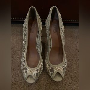 Mix No. 6 Cream 4” open toe heels